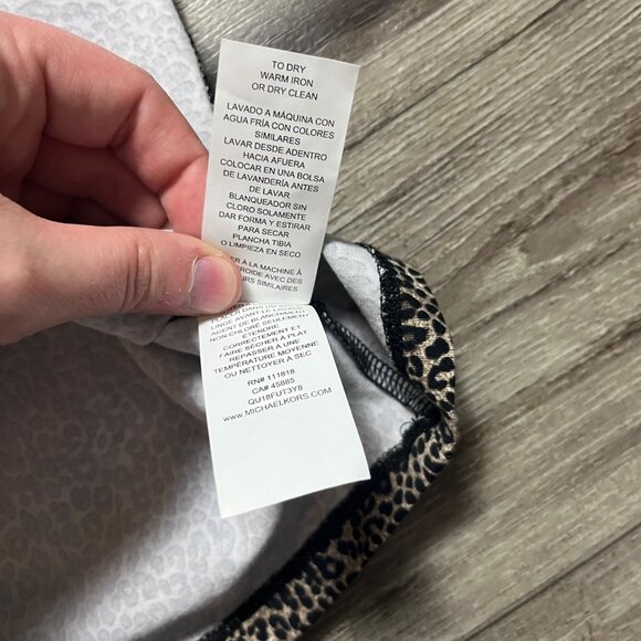 MICHAEL Michael Kors Short Sleeve Cold Shoulder Mini Dress Leopard Size XS - Picture 7 of 7